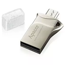 Флешка Apacer 8GB AH173 Silver USB 2.0 OTG (AP8GAH173S-1) - мініатюра 3