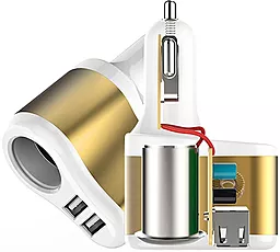 Автомобильное зарядное устройство XoKo 2.1a 2xUSB-A cigarette lighter ports car charger gold/white (CC-303-GDWH) - миниатюра 3