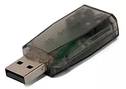 Зовнішня звукова карта ExtraDigital USB Sound card 3D Black (KBU1800)
