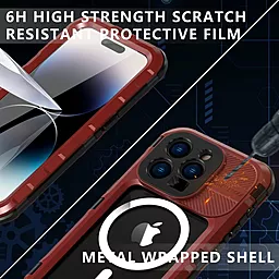 Чохол Shellbox M Waterproof Case with MagSafe для iPhone 14 Red + Black - мініатюра 11