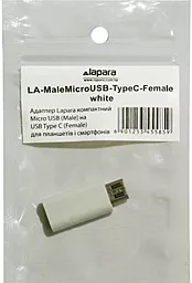 Адаптер-переходник Lapara M-F micro USB -> USB Type-C White (LA-MaleMicroUSB-TypeC-Female white) - миниатюра 5