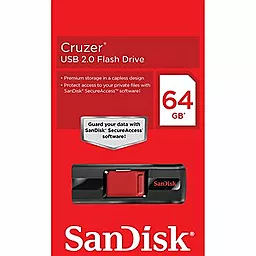 Флешка SanDisk 64Gb Cruzer (SDCZ36-064G-B35) Black - мініатюра 4