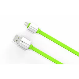 Кабель USB LDNio Lightning flat 2.1A Green (LS05) - миниатюра 4