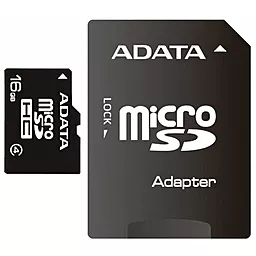 Карта пам'яті ADATA microSDHC 16GB Class 4 + SD-адаптер (AUSDH16GCL4-RA1) - мініатюра 2