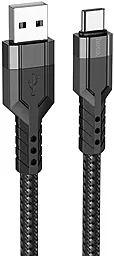 Кабель USB Hoco U110 2.4A 1.2M USB Type-C Cable Black