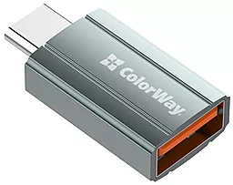 OTG-переходник ColorWay M-F USB Type-C -> USB-A Gray (CW-AD-AC) - миниатюра 4