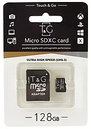 Карта пам'яті T&G microSDXC 128GB Class 10 UHS-I U3 + SD-адаптер (TG-128GBSD10U3-01)