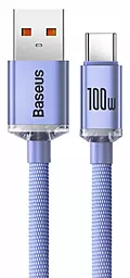 USB Кабель Baseus Crystal Shine 100w 5a USB Type-C cable purple (CAJY000405)