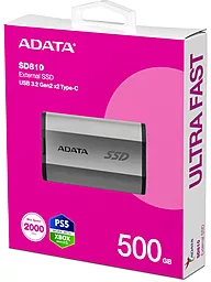 SSD Накопитель ADATA SD810 500GB USB3.2 Gen2x2 Silver (SD810-500G-CSG) - миниатюра 6