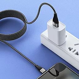 Кабель USB Hoco X57 Blessing Lightning Cable Black - миниатюра 3