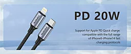 Кабель USB PD Foneng X95 20w 3a 1.2m USB Type-C - Lightning cable black (X95-CA-TCIP) - миниатюра 5