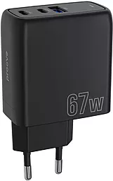Сетевое зарядное устройство Proove Shot 67w GaN 2xUSB-C/USB-A ports home chargerg black (WCSG67120001) - миниатюра 4