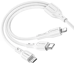 USB Кабель Borofone BX66 10W 2A 3в1 USB-Type-C-Lightning-MicroUSB Cable White