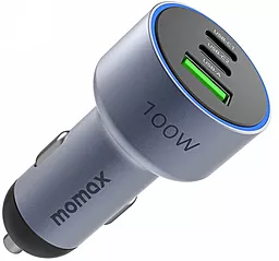 Автомобильное зарядное устройство Momax MoVe 100W PD 2xUSB-C/USB-A ports car charger blue (UC17)
