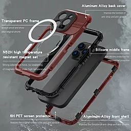 Чохол Shellbox M Waterproof Case with MagSafe для iPhone 14 Red + Black - мініатюра 9