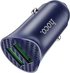 Автомобильное зарядное устройство с быстрой зарядкой Hoco Z39 Farsighted 18W 3.4A + micro USB Cable Blue - миниатюра 6