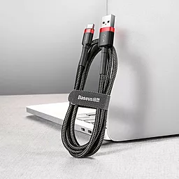 Кабель USB Baseus Cafule 3A USB Type-C Cable Red/Black (CATKLF-B91) - миниатюра 7