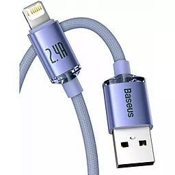 Кабель USB Baseus Crystal Shine Series 2.4A 2M Fast Charging Data Lightning Cable  Violet (CAJY000105) - миниатюра 3