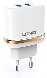 Сетевое зарядное устройство LDNio 2 USB Home Charger 2.4A + Mirco USB Cable White (DL-AC52) - миниатюра 2