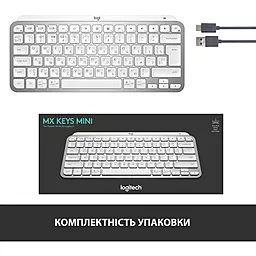 Клавиатура Logitech MX Keys Mini Wireless Illuminated Pale Grey (920-010502) - миниатюра 8