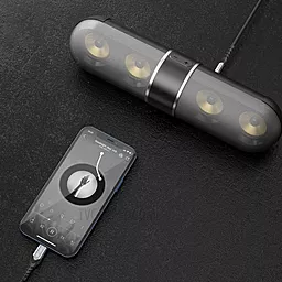 Аудио кабель WIWU YP03 AUX mini Jack 3.5mm M/M сable 1.5 м black - миниатюра 4