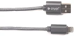 Кабель USB PowerPlant Quick Charge USB 2.0 AM – Lightning 2м Grey - миниатюра 2