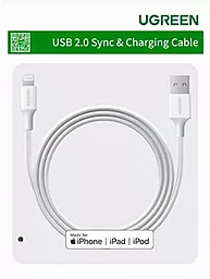 Кабель USB Ugreen US155 12w 2.4A 2M Lightning cable white (20730) - миниатюра 6