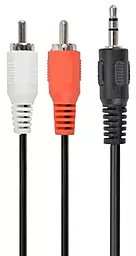 Аудіо кабель Cablexpert Aux mini Jack 3.5 mm - 2хRCA M/M Cable 0.2 м black (CCA-458/0.2) - мініатюра 2