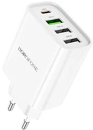 Сетевое зарядное устройство Borofone BA79A 20w PD/QC 3xUSB-A/USB-C home charger white - миниатюра 4