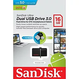 Флешка SanDisk 16GB Ultra Dual OTG for Android Black USB 3.0 (SDDD2-016G-G46) - миниатюра 6