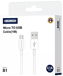 Кабель USB Jellico B1 12w 3.1a micro USB cable white (RL075914) - миниатюра 3