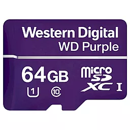 Карта пам'яті Western Digital microSDXC 64GB Purple Class 10 UHS-I U1 (WDD064G1P0A)