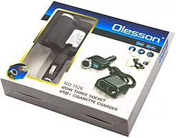 Автомобильное зарядное устройство Olesson 1526 120W 12V/24V USB-A Black - миниатюра 4