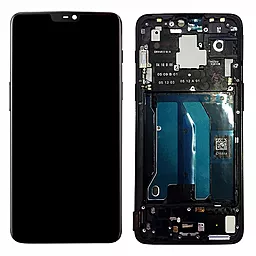 Дисплей OnePlus 6 (A6000, A6003) с тачскрином и рамкой, (OLED), Midnight Black