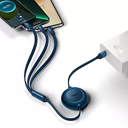 Кабель USB Baseus Bright Mirror 2 Series 66W 1.1M 3-in-1 USB to micro/Lightning/Type-C Cable Blue (CAMJ010103) - миниатюра 7