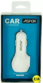 Автомобильное зарядное устройство Aspor 2.1A Double USB Car Charger White (A910) - миниатюра 3