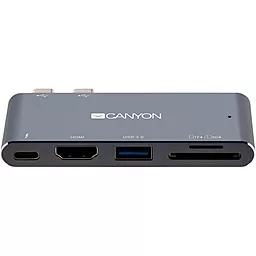 Мультипортовый USB Type-C хаб Canyon 5-in-1 grey (CNS-TDS05DG)