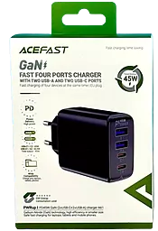 Сетевое зарядное устройство AceFast A61 45w GaN PD/QC 2USB-C/2USB-A ports home charger black - миниатюра 4