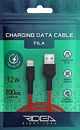 Кабель USB Ridea RC-M132 Fila 12W 2.4A Lightning Cable Black/Red - миниатюра 7