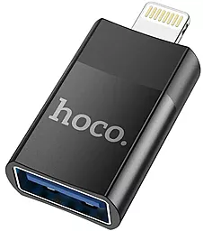 Уценённый OTG-переходник Hoco UA17 Lightning to USB2.0 Black