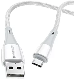 Кабель USB Borofone BX60 2.4A micro USB Cable White - миниатюра 2