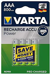 Акумулятор Varta Recharge Accu AAA (HR03) 800mAh NiMh 4шт (56703101404) 1.2 V