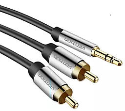 Аудио кабель Vention AUX mimi Jack 3.5 мм - 2xRCA M/M 1м cable black (BCFBF) - миниатюра 3
