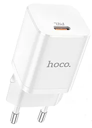 Сетевое зарядное устройство с быстрой зарядкой Hoco N19 Rigorous PD25W USB-C White - миниатюра 4
