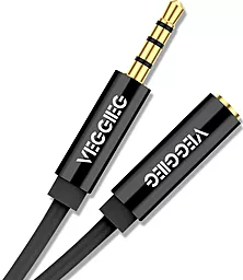 Аудио удлинитель VEGGIEG AFB-2 AUX mini jack 3.5 мм M/F cable 2 м black (YT-AUXCCA(M) / (F)-AFB-2) - миниатюра 3