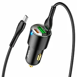 Автомобильное зарядное устройство Hoco NZ6 PD45W+QC3.0 2xUSB-C+A + USB-C-C Cable Black - миниатюра 2
