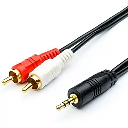 Аудіо кабель Atcom Aux mini Jack 3.5 mm - 2хRCA M/M Cable 0.8 м black (10810)