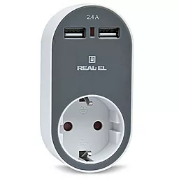 Сетевой фильтр (удлинитель) REAL-EL USB-устройств + розетка (CS-20)