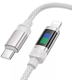 Кабель USB PD Hoco U126 Lantern 27w 3a 1.2m USB Type-C - Lightning cable gray - миниатюра 2