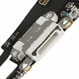 Нижний шлейф Apple iPhone 6S Plus с разъемом зарядки, наушников и микрофоном Original White - миниатюра 4